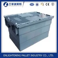 60-літровий рухомий пластиковий контейнер із надійною прикріпленою кришкою, який можна штабелювати