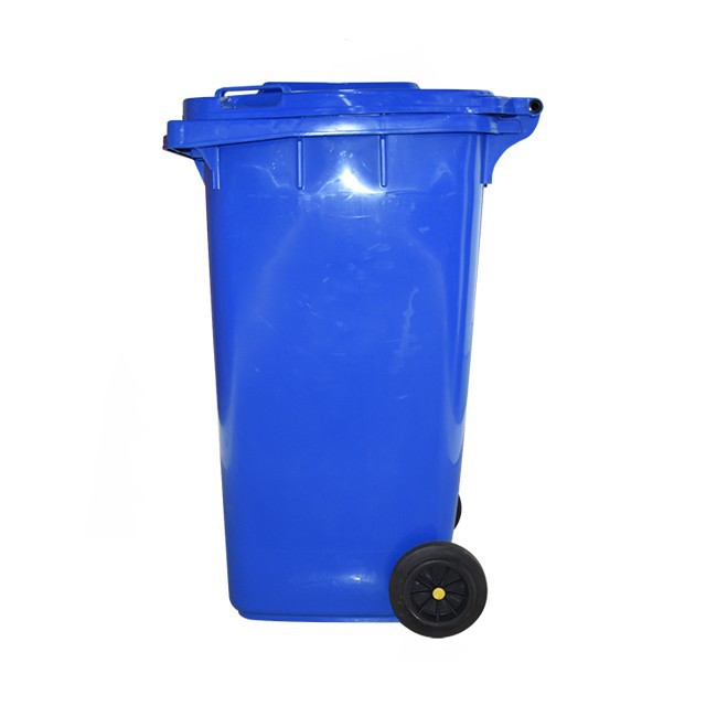 Waterproof Pp Public Street Industrial Outdoor Waste Bin Mobile Wheeled Pedal Recycle Garbage Can Plastic Trash Bin With Lid