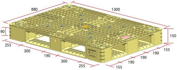 Пластиковий піддон стандартного розміру євро 1300x880 мм
